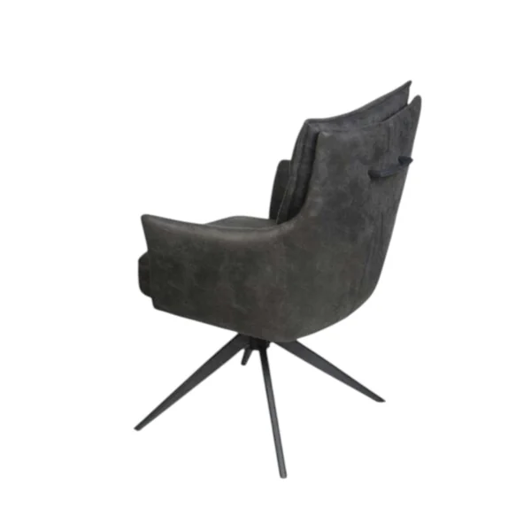 Fauteuil de table pivotant gris foncé à poignée (lot de 2) LOMBARDIE