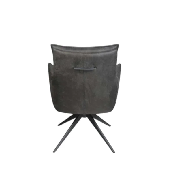 Fauteuil de table pivotant gris foncé à poignée (lot de 2) LOMBARDIE