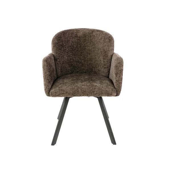 Fauteuil de table pivotant taupe texturé (lot de 2) CREEK