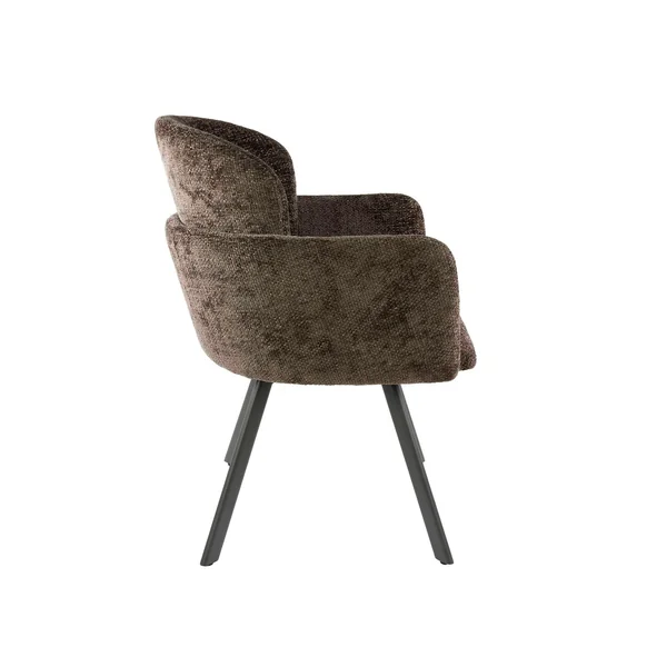 Fauteuil de table pivotant taupe texturé (lot de 2) CREEK