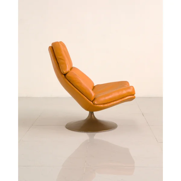 Fauteuil "F510" en cuir cognac par Geoffrey Harcourt pour Artifort 60's