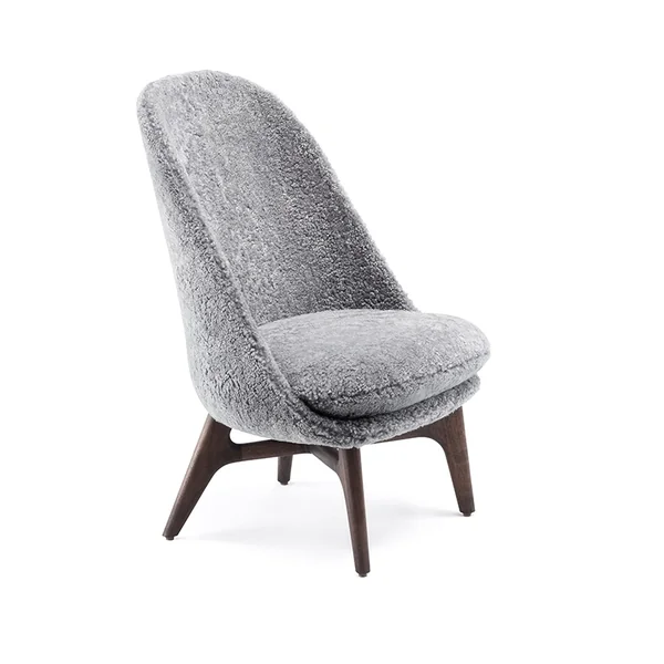Fauteuil SOLO LOUNGE Peau de mouton bouclée grise DE LA ESPADA