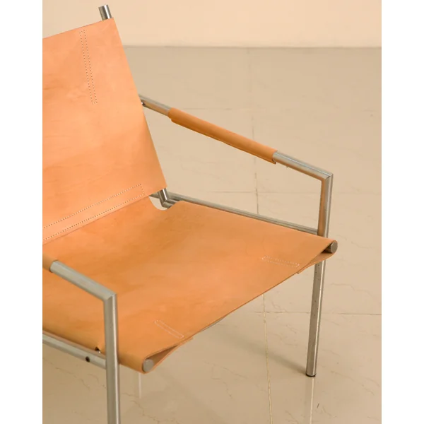 Fauteuil "SZ02" cuir beige naturel par Martin Visser pour Spectrum 00's