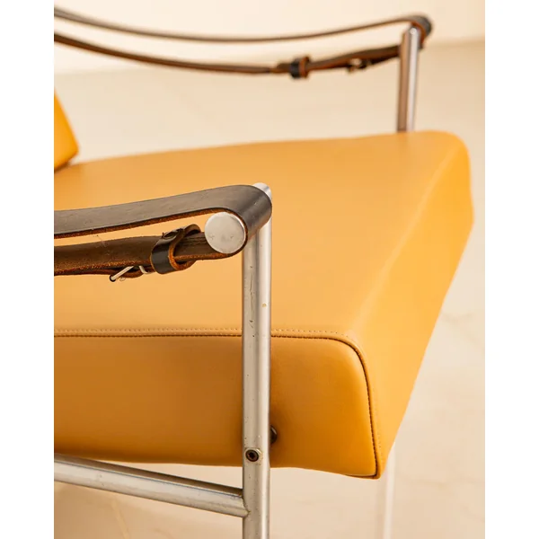 Fauteuil "SZ38" cuir crème par Martin Visser et Dick van der Net pour Spectrum 60's