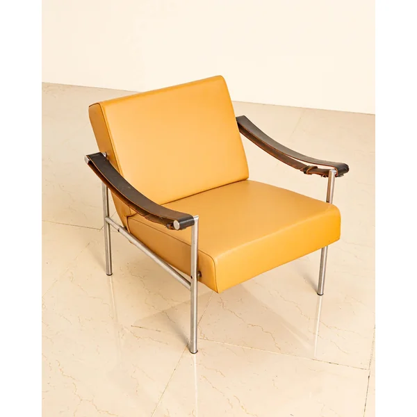 Fauteuil "SZ38" cuir crème par Martin Visser et Dick van der Net pour Spectrum 60's
