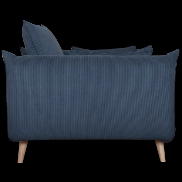 Fauteuil XXL velours côtelé Orion - Bleu Prusse
