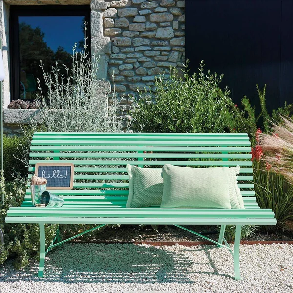 FERMOB Banc 3 Places 150 cm Louisiane en Acier - Menthe Glaciale