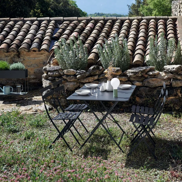 FERMOB Lot de 2 Chaises Pliantes Bistro Métal en Acier - Cerise Noire