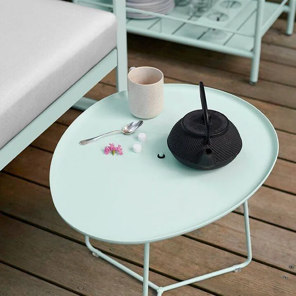 FERMOB Table Basse Plateau Amovible Cocotte en Acier et Aluminium - Blanc