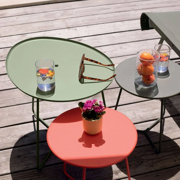 FERMOB Table Basse Plateau Amovible Cocotte en Acier et Aluminium - Tonka