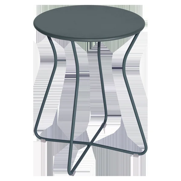 FERMOB Table Basse Ronde Hauteur 45 cm Cocotte en Acier - Gris Orage