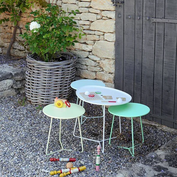 FERMOB Table Basse Ronde Hauteur 45 cm Cocotte en Acier - Muscade