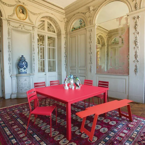 FERMOB Table Carrée 143 x 143 cm Craft en Acier - Ocre Rouge