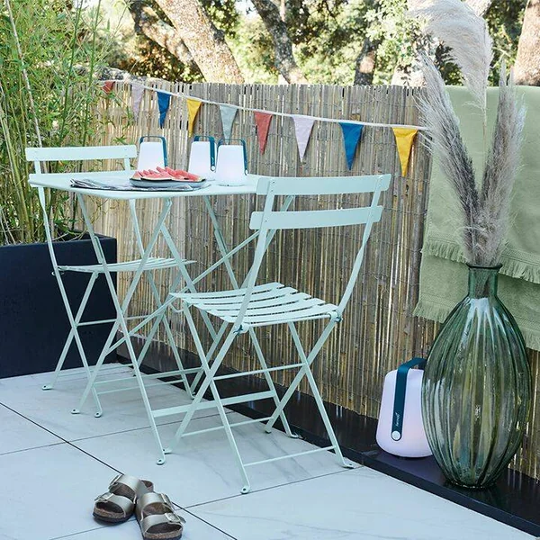 FERMOB Table Carrée Pliante 71 x 71 cm Bistro en Acier - Cactus