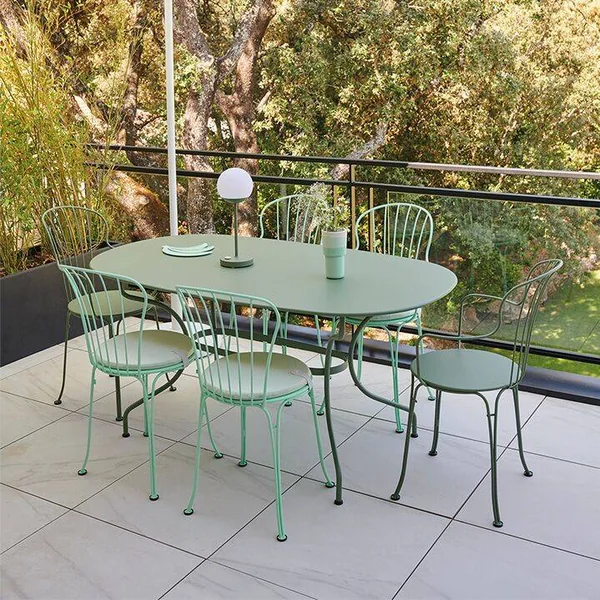 FERMOB Table Ovale 160 x 90 cm Opéra+ en Acier - Cactus