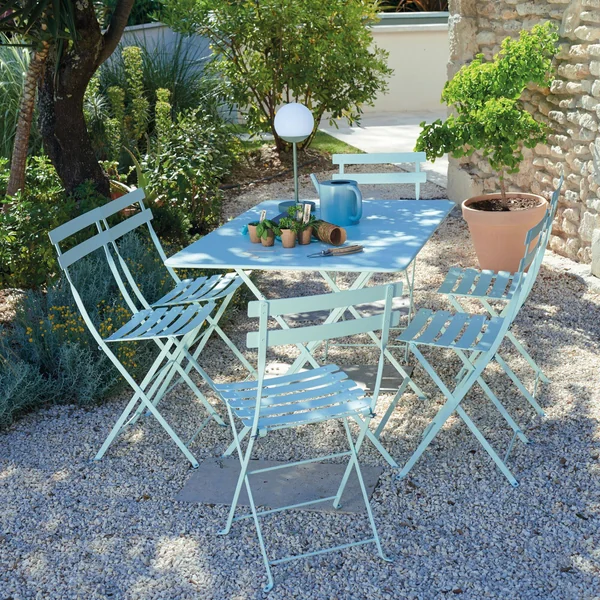 FERMOB Table Rectangulaire Pliante 117 x 77 cm Bistro en Acier - Citron Givré