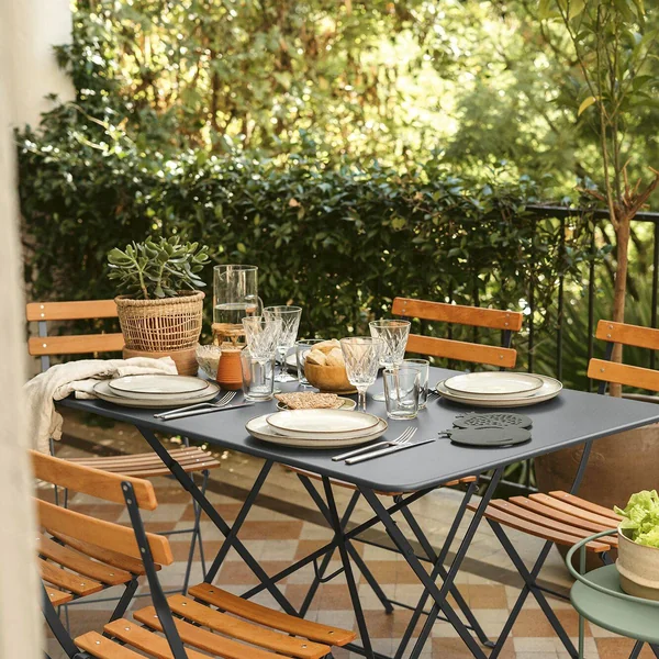 FERMOB Table Rectangulaire Pliante 117 x 77 cm Bistro en Acier - Pain d'épice