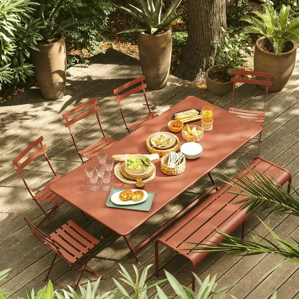 FERMOB Table Rectangulaire Pliante 190 x 90 cm Caractère en Acier - Piment