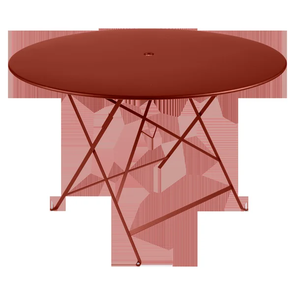 FERMOB Table Ronde Pliante Ø117 cm Bistro en Acier - Ocre Rouge