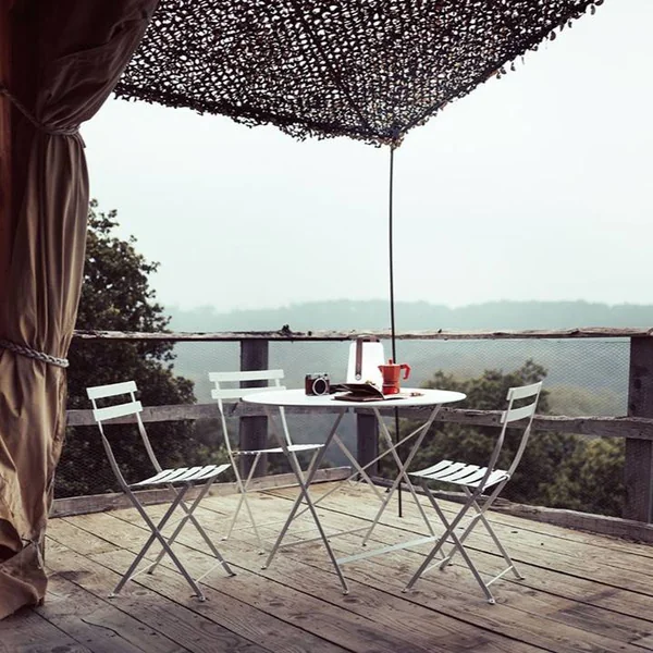 FERMOB Table Ronde Pliante Ø117 cm Bistro en Acier - Réglisse