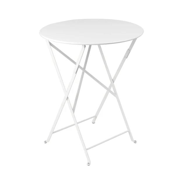FERMOB Table Ronde Pliante Ø60 cm Bistro en Acier - Blanc