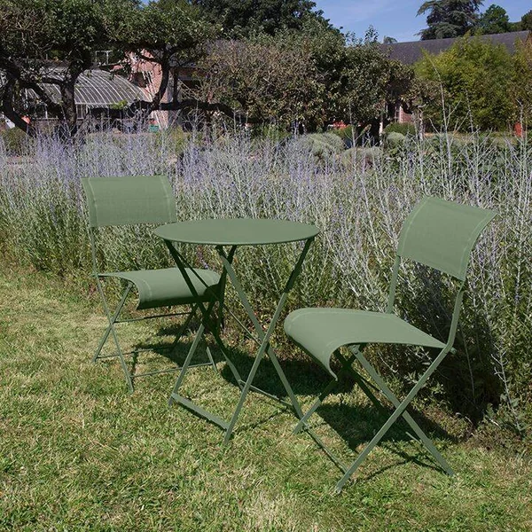 FERMOB Table Ronde Pliante Ø60 cm Bistro en Acier - Blanc
