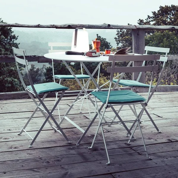 FERMOB Table Ronde Pliante Ø96 cm Bistro en Acier - Pain d'épice