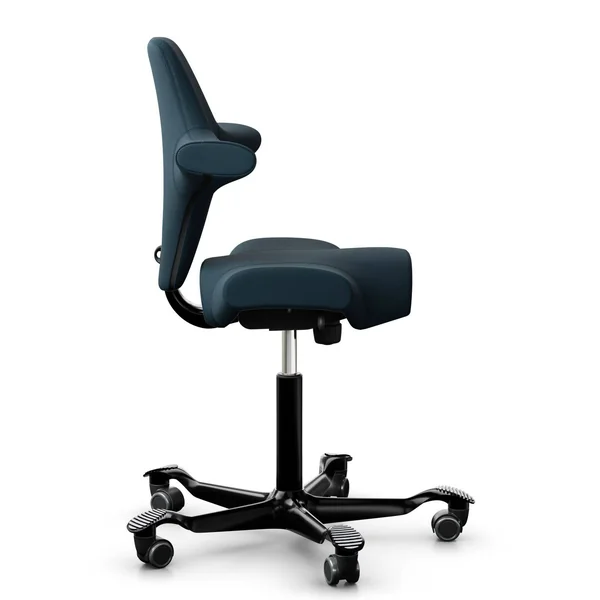 FLOKK Chaise de bureau assis debout Capisco 8106 - Bleu - Roulettes pour sol souple