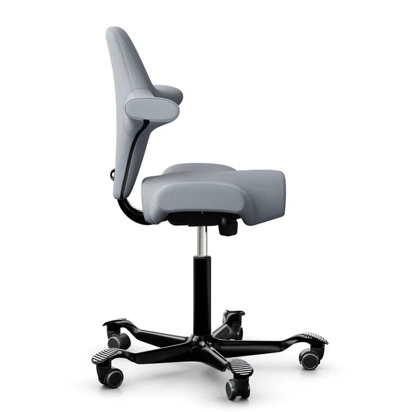 FLOKK Chaise de bureau assis debout Capisco 8106 - Gris Clair - Roulettes pour sol souple