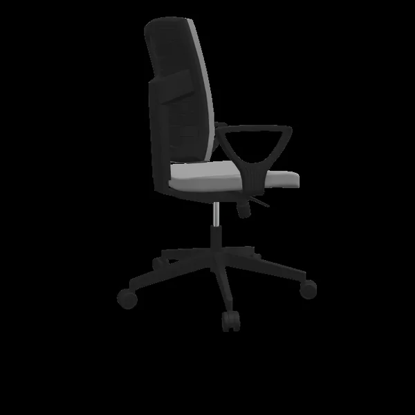 FLOKK Chaise de bureau avec accoudoirs Raya 21S - Gris - Roulettes pour sol dur