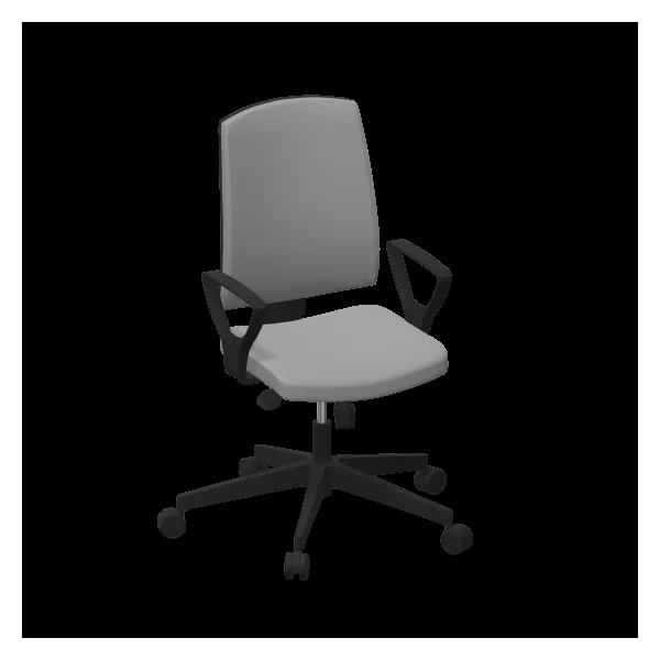FLOKK Chaise de bureau avec accoudoirs Raya 21S - Gris - Roulettes pour sol souple