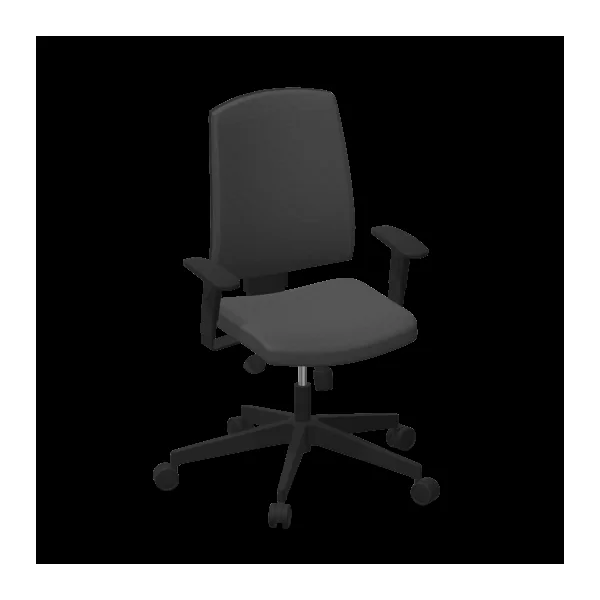 FLOKK Chaise de bureau avec accoudoirs réglables Raya 23S - Gris Anthracite - Roulettes pour sol souple