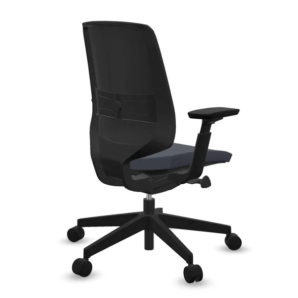 FLOKK Fauteuil de bureau base noire Light Up 250SL - Bleu Foncé - Roulettes pour sol dur