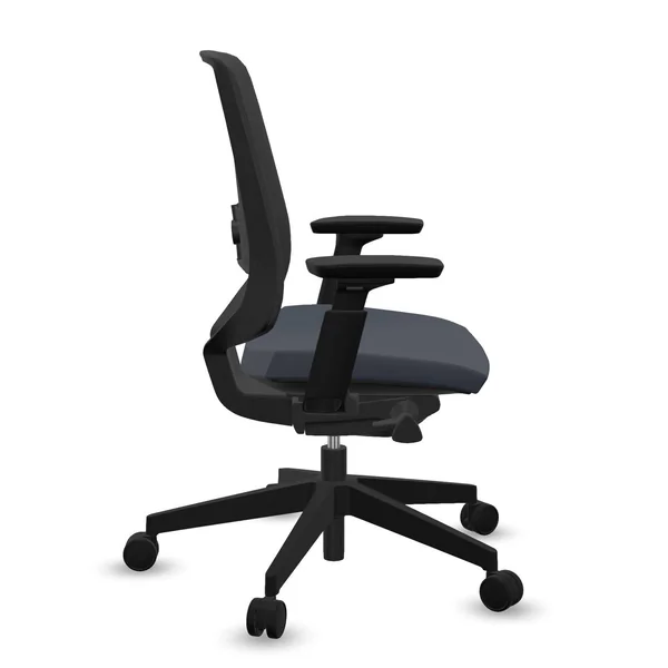 FLOKK Fauteuil de bureau base noire Light Up 250SL - Bleu Foncé - Roulettes pour sol souple