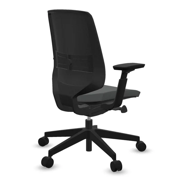 FLOKK Fauteuil de bureau base noire Light Up 250SL - Gris - Roulettes pour sol dur