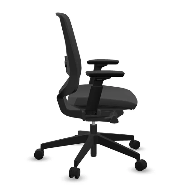 FLOKK Fauteuil de bureau base noire Light Up 250SL - Noir - Roulettes pour sol souple