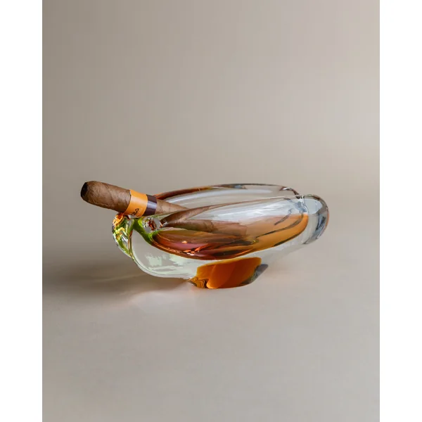 Glass ashtray by Josef Rozinek for Novy Bor