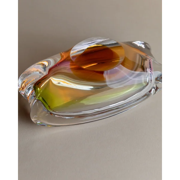 Glass ashtray by Josef Rozinek for Novy Bor