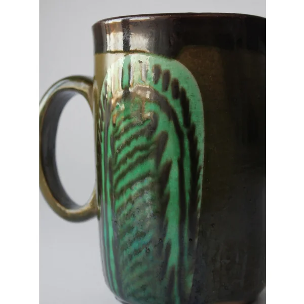 Green Glaze Vintage Ceramic Pitcher