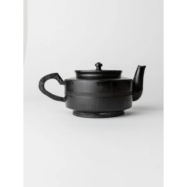Handcarved Black Wood Teapot, 1920s