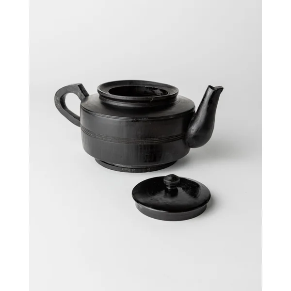 Handcarved Black Wood Teapot, 1920s