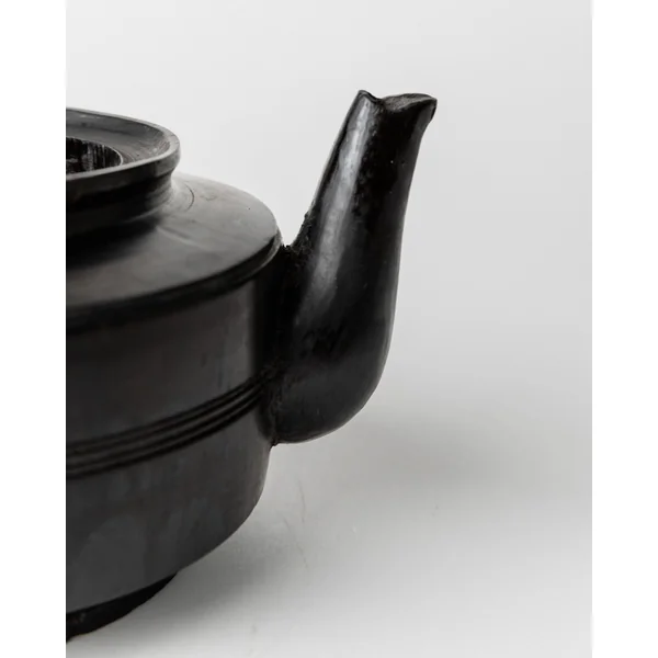 Handcarved Black Wood Teapot, 1920s