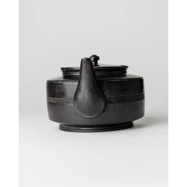 Handcarved Black Wood Teapot, 1920s