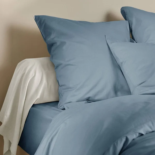 Housse de couette coton lin Valentine - Bleu Gris - 240 x 220 cm