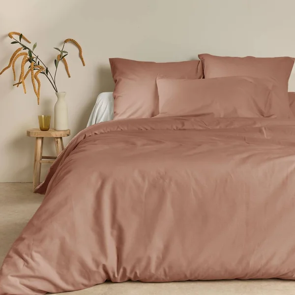 Housse de couette coton lin Valentine - Pêche de Vigne - 140 x 200 cm