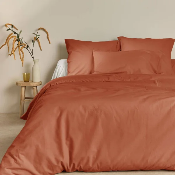 Housse de couette coton lin Valentine - Terracotta - 260 x 240 cm