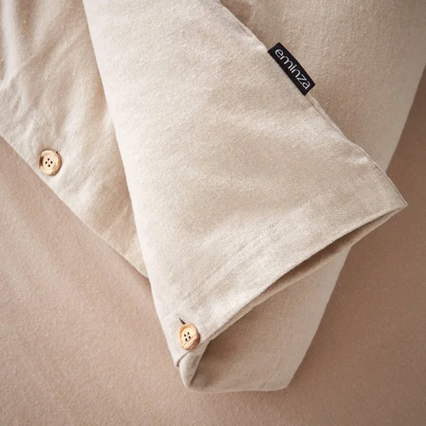 Housse de couette flanelle de coton (280 x 240 cm) Nina Beige