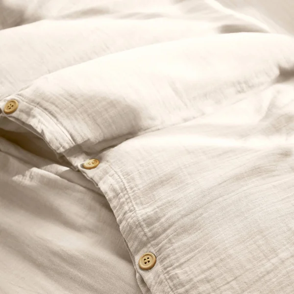 Housse de couette gaze de coton (240 x 220 cm) Gaïa Beige pampa