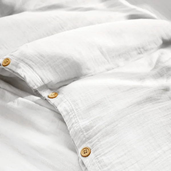 Housse de couette gaze de coton (240 x 220 cm) Gaïa Blanc chantilly