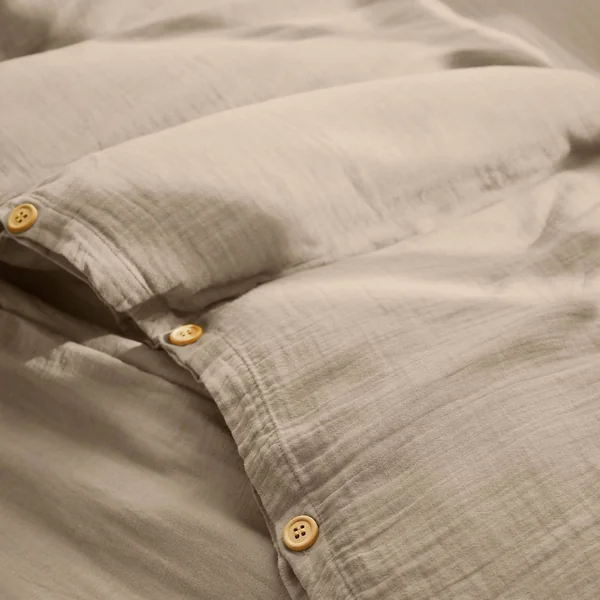 Housse de couette gaze de coton (240 x 220 cm) Gaïa Ficelle